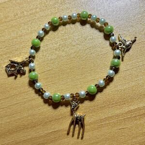 Gold green and brown beaded